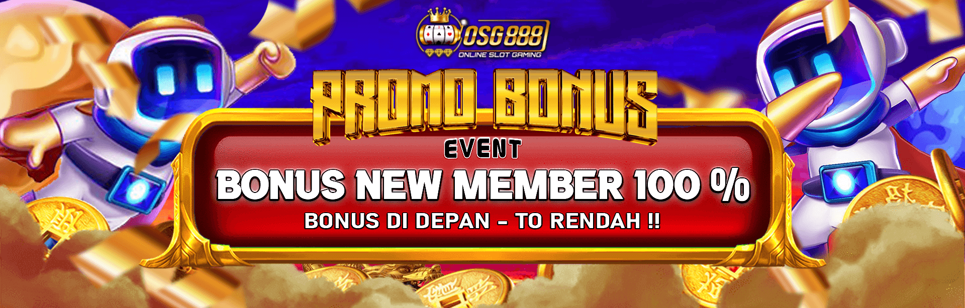 BONUS DEPOSIT 100% Syarat Turnover 8X